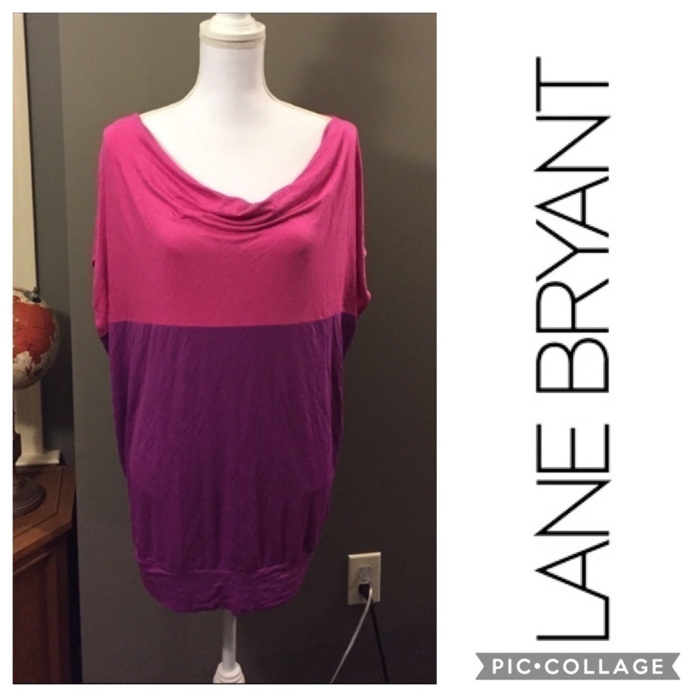 Lane Bryant Color Block Top NWT Pink Purple Women 14 16